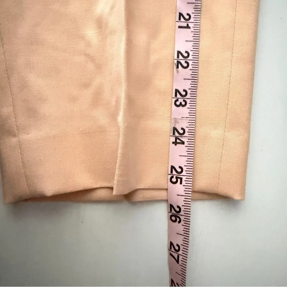 New! REISS Apricot Evelyn Wool Linen Blend Slim Fit Trousers Pants 41541